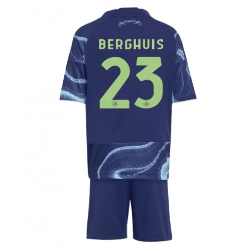 Ajax Steven Berghuis #23 Udebanesæt Børn 2025-26 Kort ærmer (+ korte bukser)